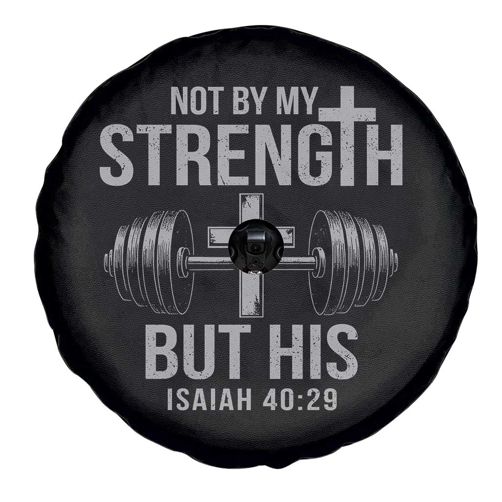 Not By My Strength But His Spare Tire Cover Christian Workout Gym Bible Verse - Wonder Print Shop
