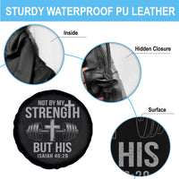 Not By My Strength But His Spare Tire Cover Christian Workout Gym Bible Verse - Wonder Print Shop