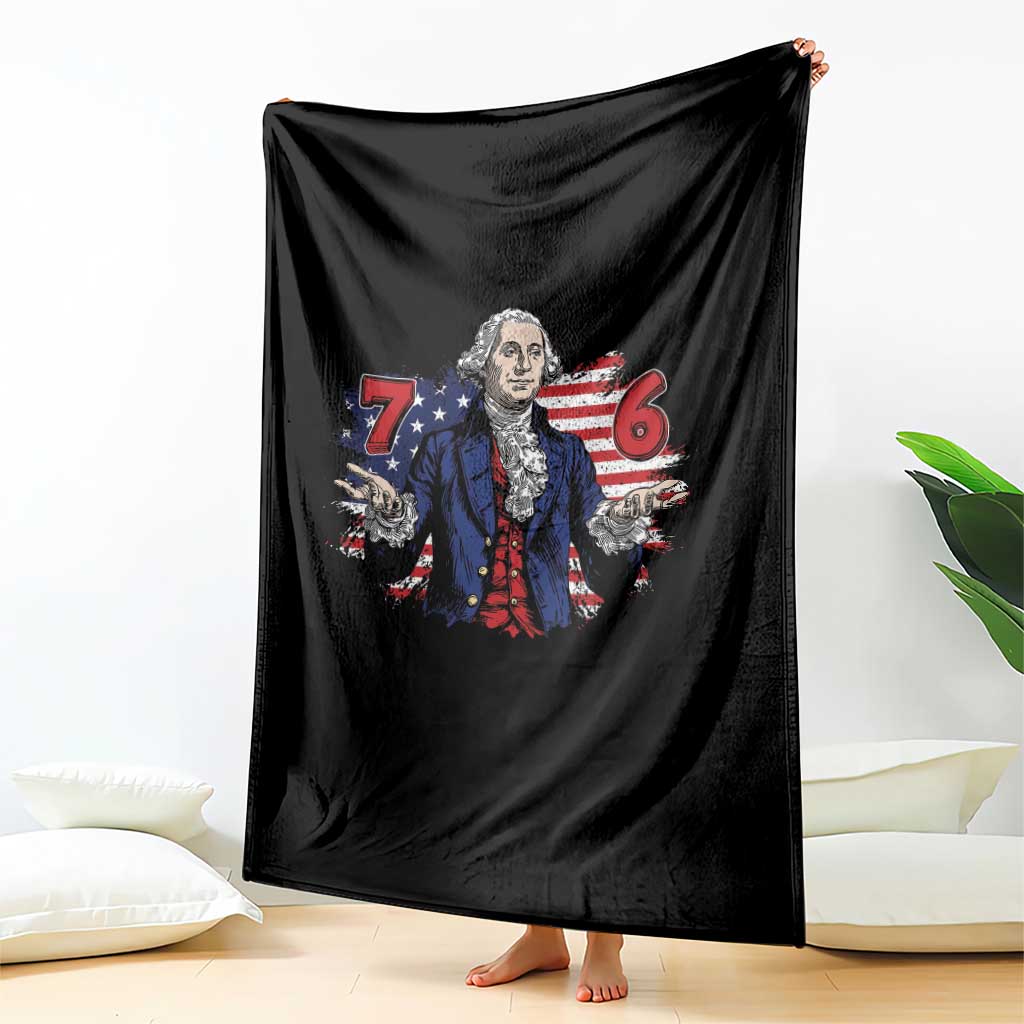 Funny George Washington 67 Throw Blanket Six Seven Meme Gen Alpha Slang - Wonder Print Shop