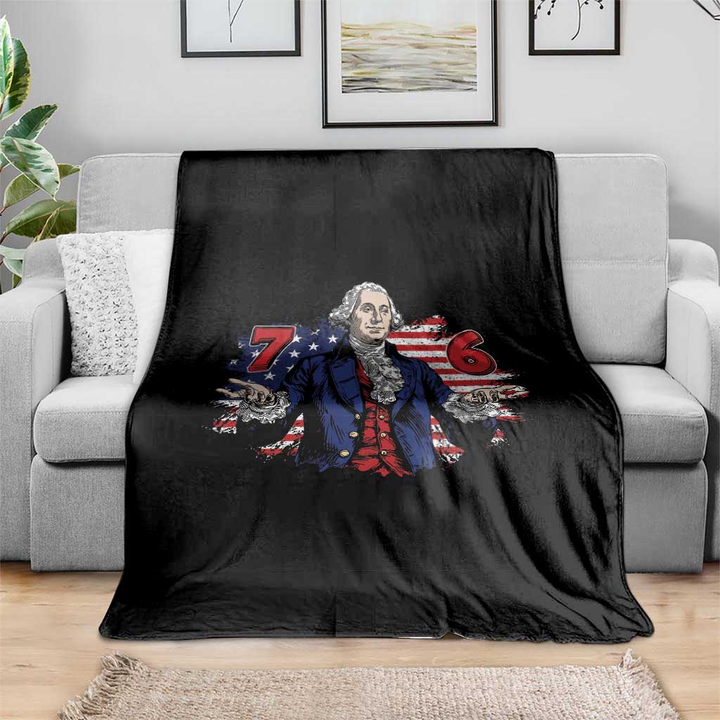Funny George Washington 67 Throw Blanket Six Seven Meme Gen Alpha Slang - Wonder Print Shop