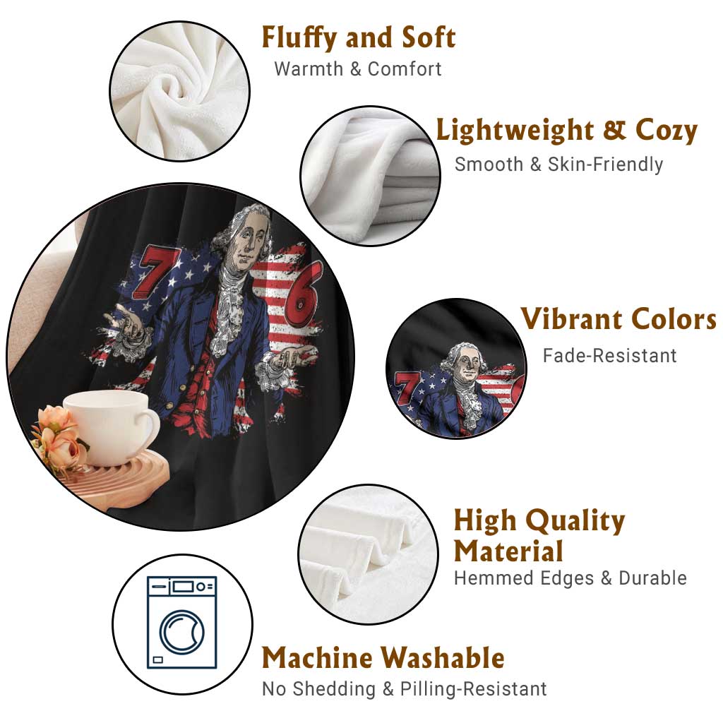 Funny George Washington 67 Throw Blanket Six Seven Meme Gen Alpha Slang - Wonder Print Shop