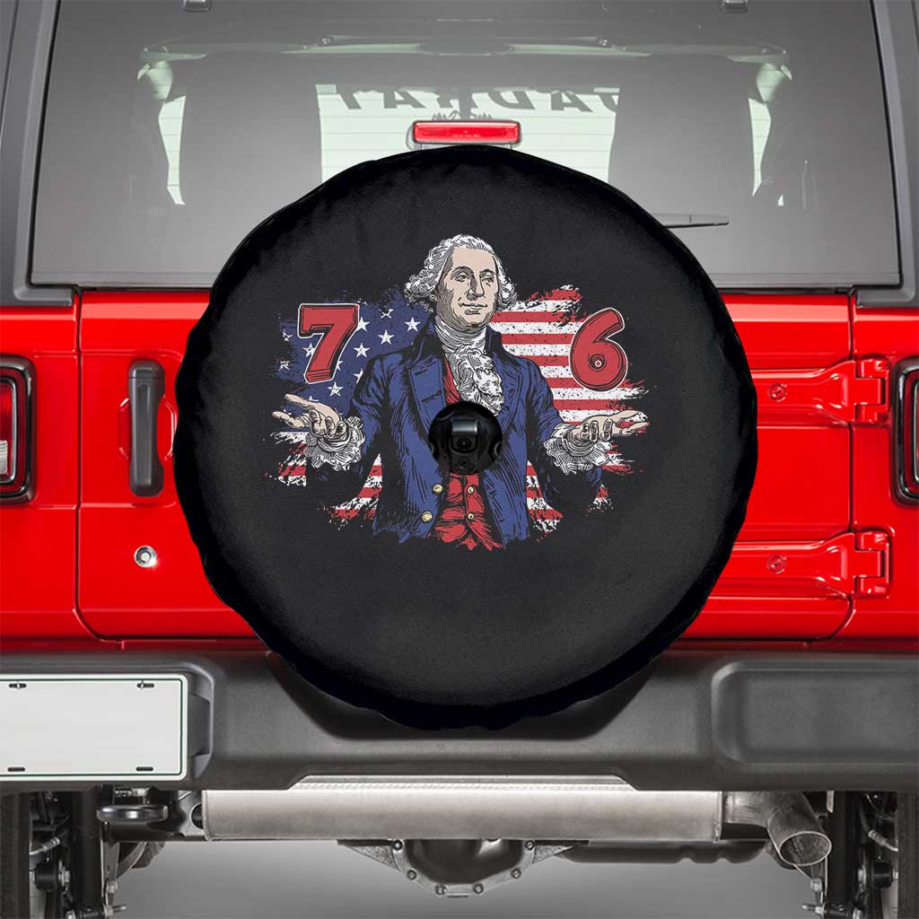 Funny George Washington 67 Spare Tire Cover Six Seven Meme Gen Alpha Slang - Wonder Print Shop