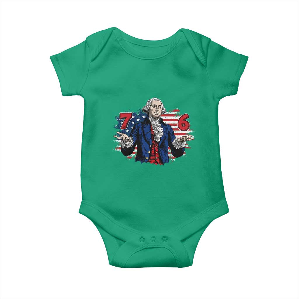 Funny George Washington 67 Baby Onesie Six Seven Meme Gen Alpha Slang - Wonder Print Shop