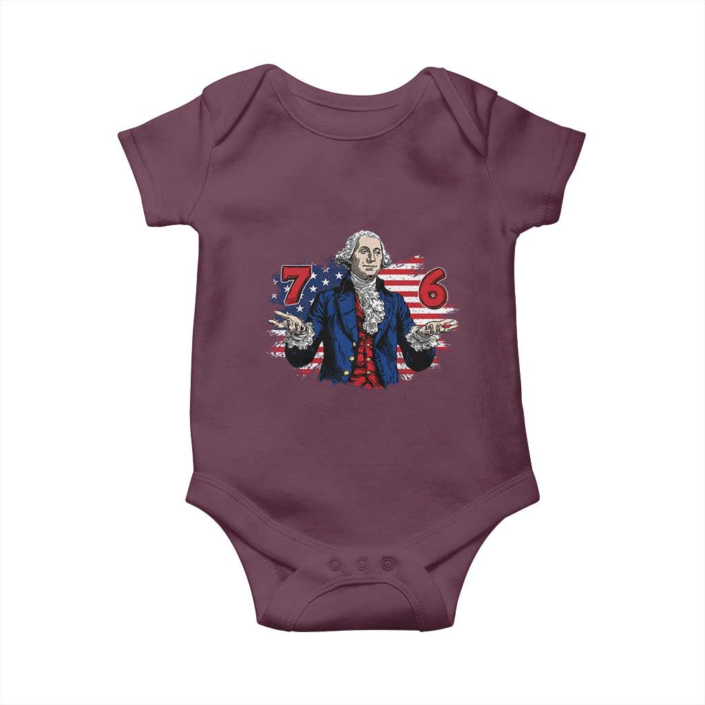 Funny George Washington 67 Baby Onesie Six Seven Meme Gen Alpha Slang - Wonder Print Shop