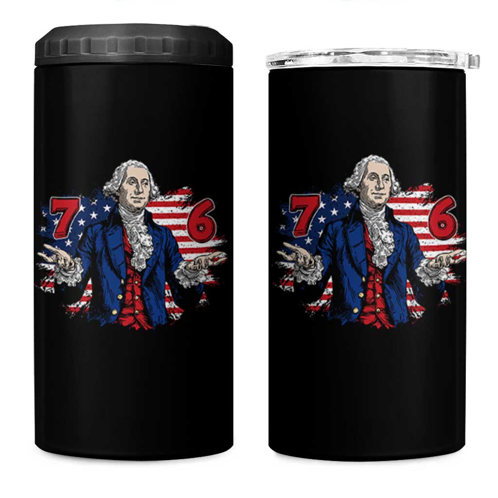 Funny George Washington 67 4 in 1 Can Cooler Tumbler Six Seven Meme Gen Alpha Slang - Wonder Print Shop