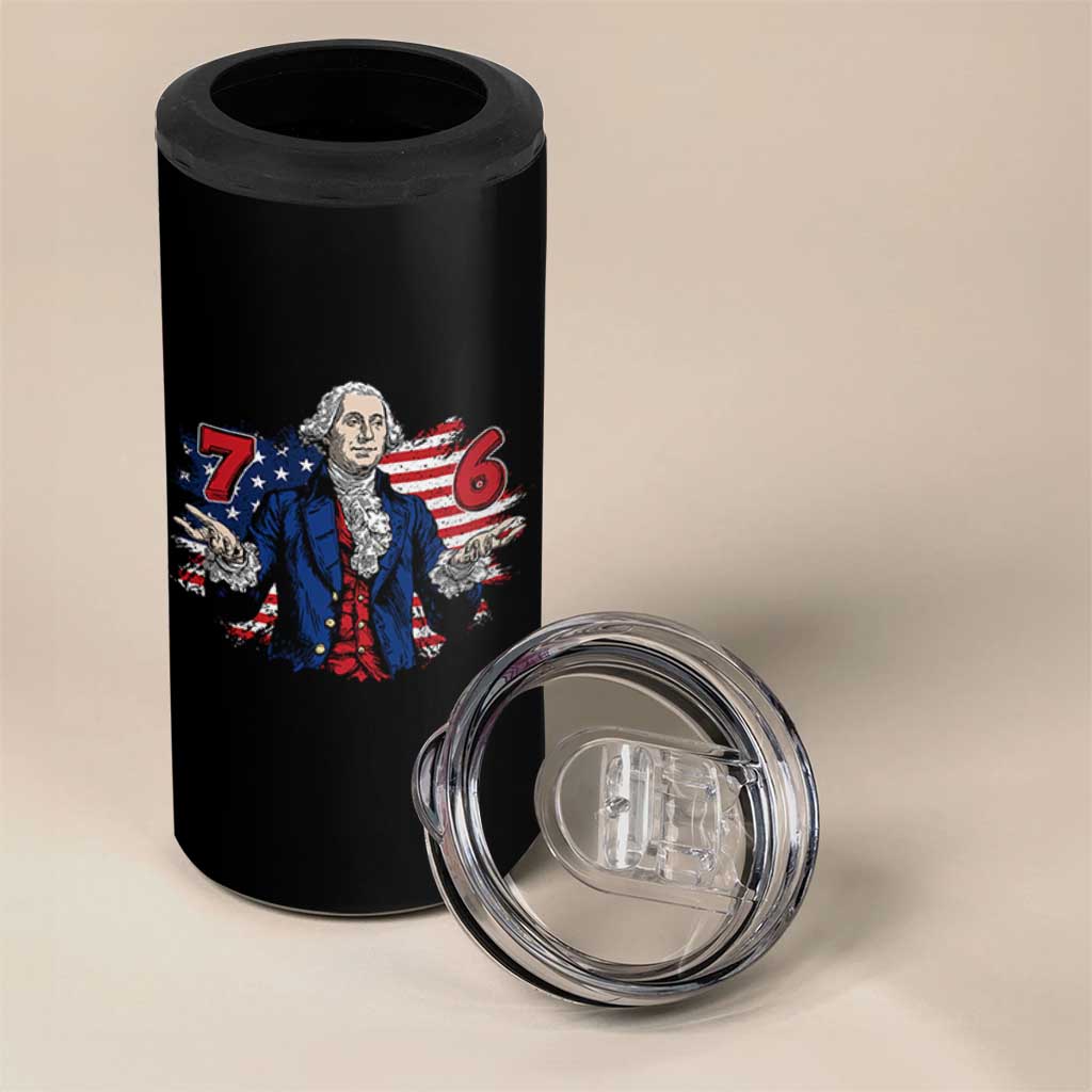 Funny George Washington 67 4 in 1 Can Cooler Tumbler Six Seven Meme Gen Alpha Slang - Wonder Print Shop