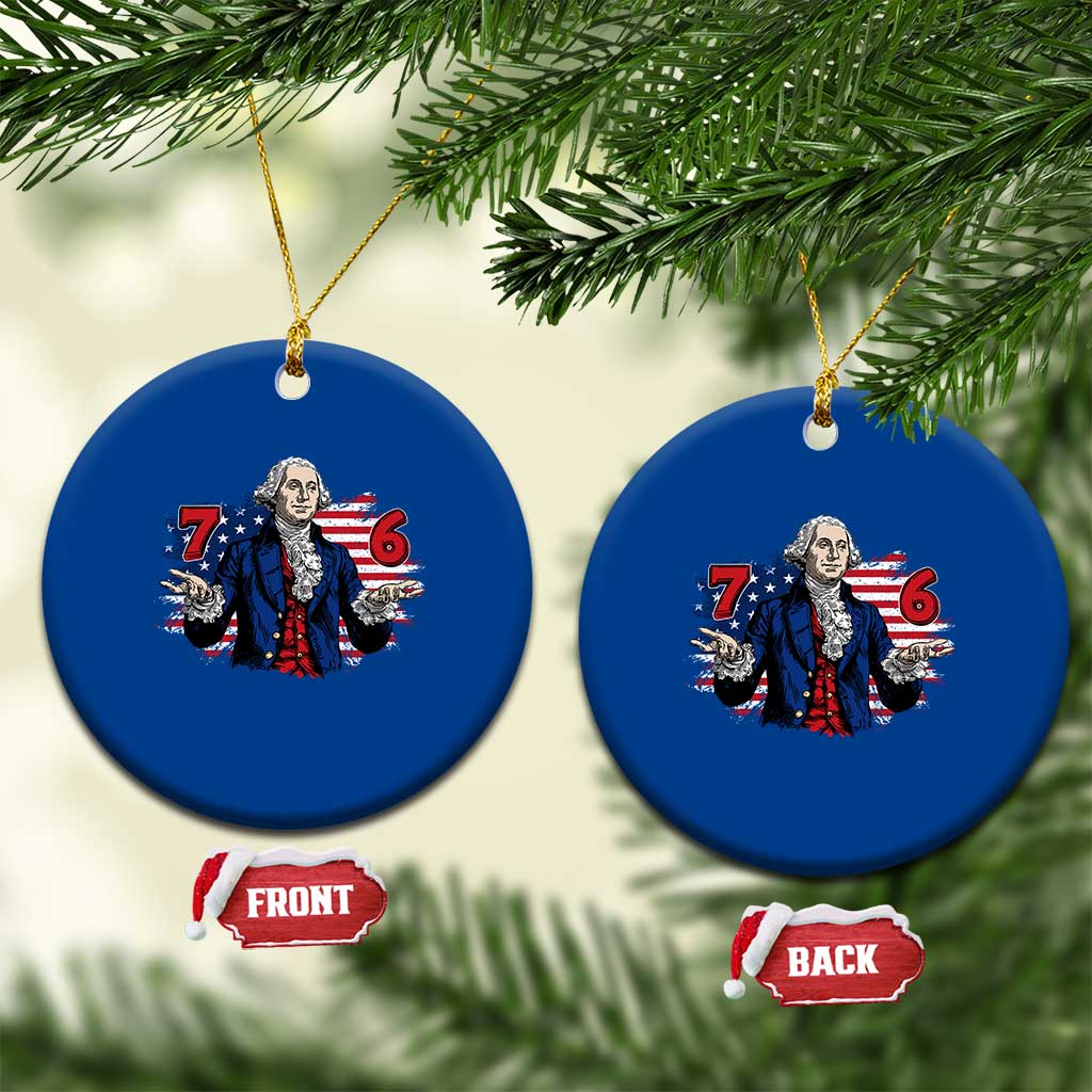 Funny George Washington 67 Ceramic Ornament Six Seven Meme Gen Alpha Slang - Wonder Print Shop