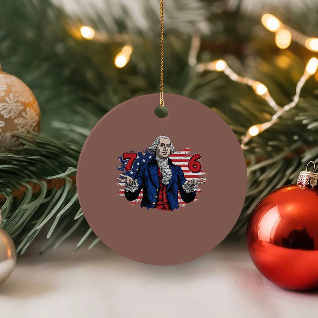 Funny George Washington 67 Ceramic Ornament Six Seven Meme Gen Alpha Slang - Wonder Print Shop