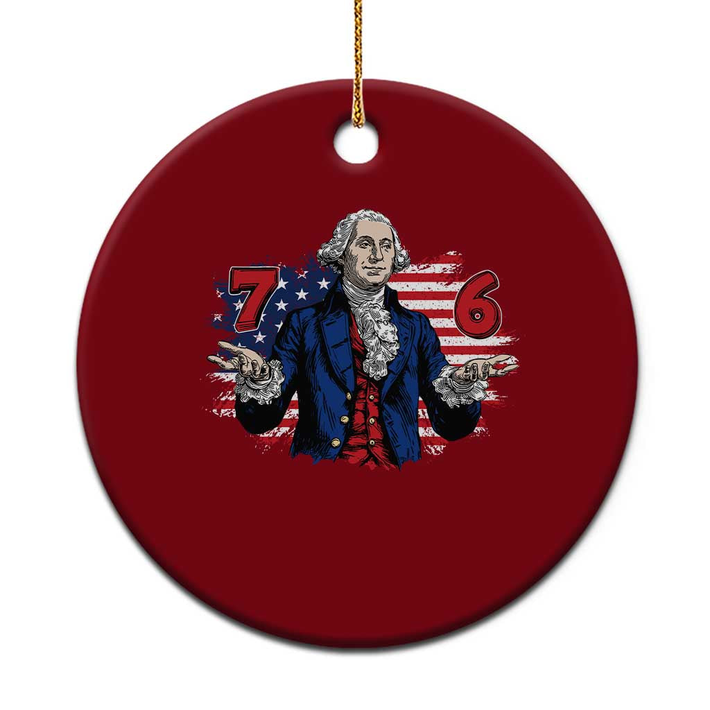 Funny George Washington 67 Ceramic Ornament Six Seven Meme Gen Alpha Slang - Wonder Print Shop