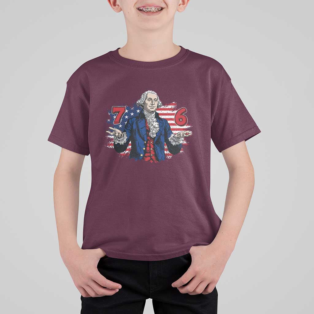 Funny George Washington 67 T Shirt For Kid Six Seven Meme Gen Alpha Slang - Wonder Print Shop