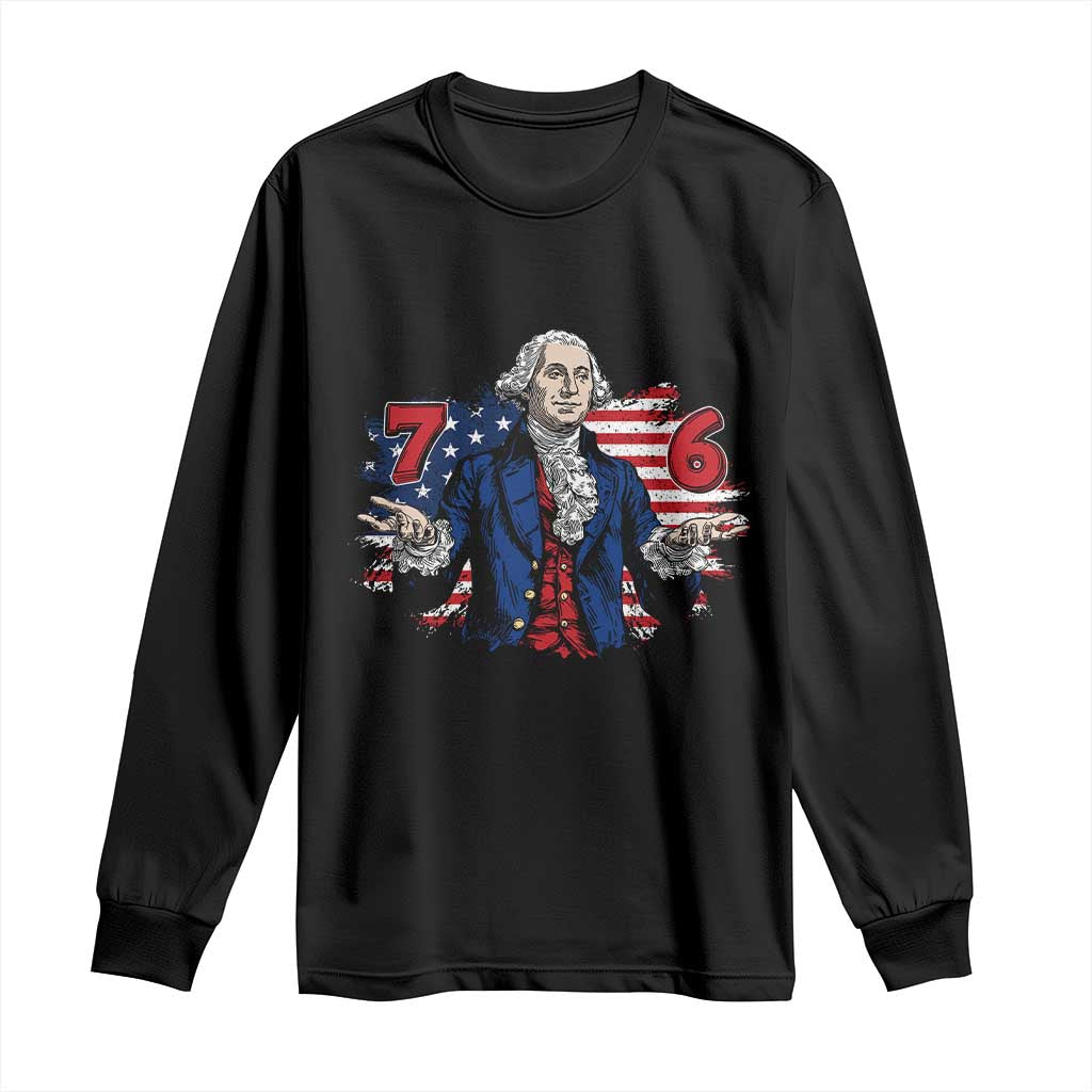 Funny George Washington 67 Long Sleeve Shirt Six Seven Meme Gen Alpha Slang - Wonder Print Shop