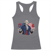 Funny George Washington 67 Racerback Tank Top Six Seven Meme Gen Alpha Slang - Wonder Print Shop