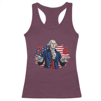 Funny George Washington 67 Racerback Tank Top Six Seven Meme Gen Alpha Slang - Wonder Print Shop