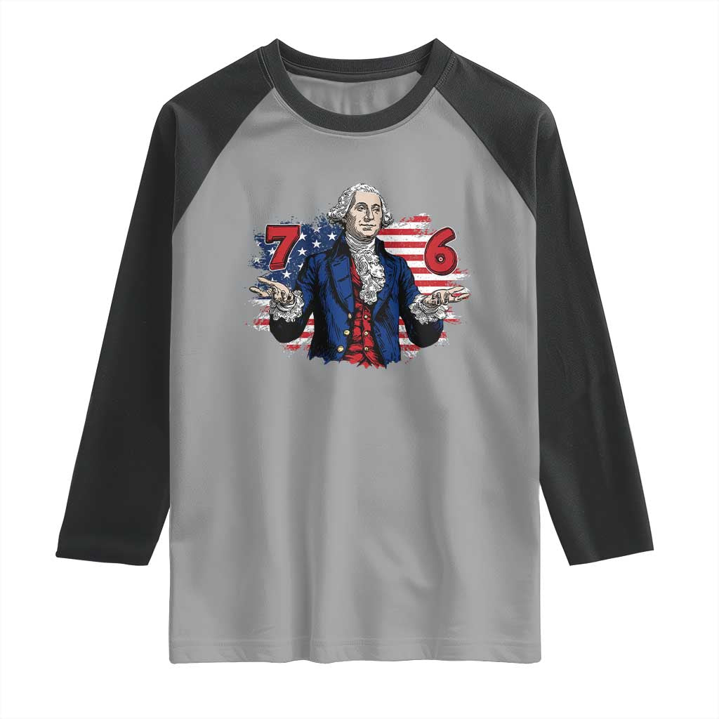 Funny George Washington 67 Raglan Shirt Six Seven Meme Gen Alpha Slang - Wonder Print Shop