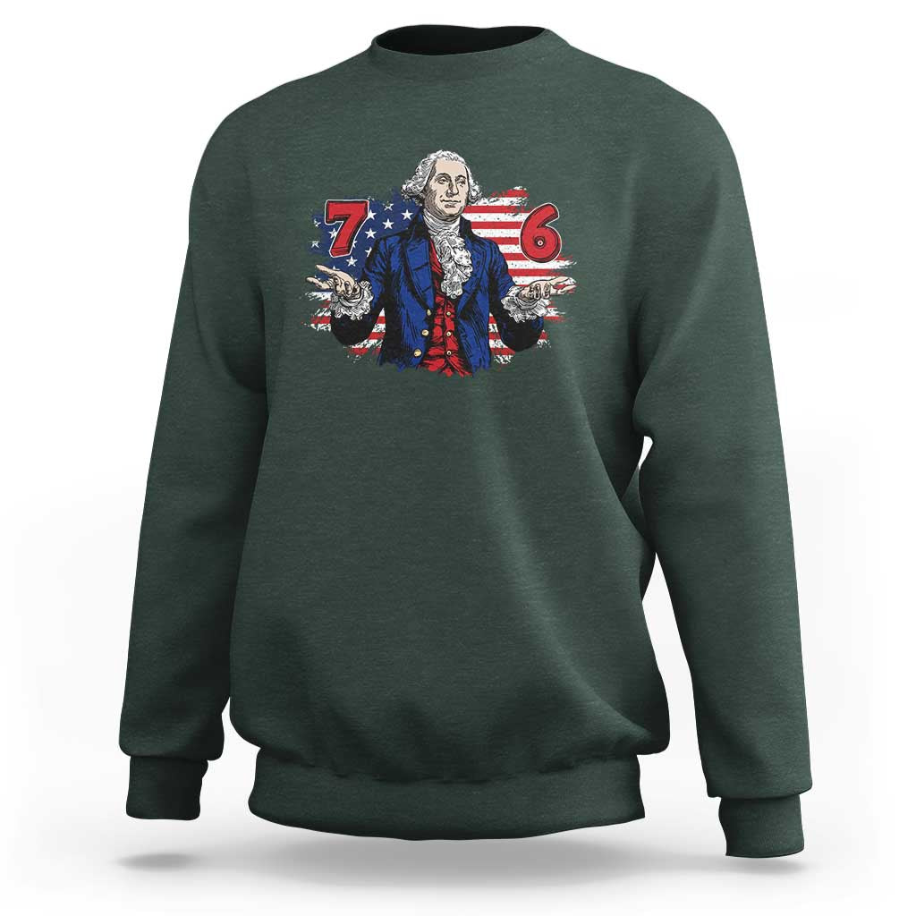 Funny George Washington 67 Sweatshirt Six Seven Meme Gen Alpha Slang - Wonder Print Shop