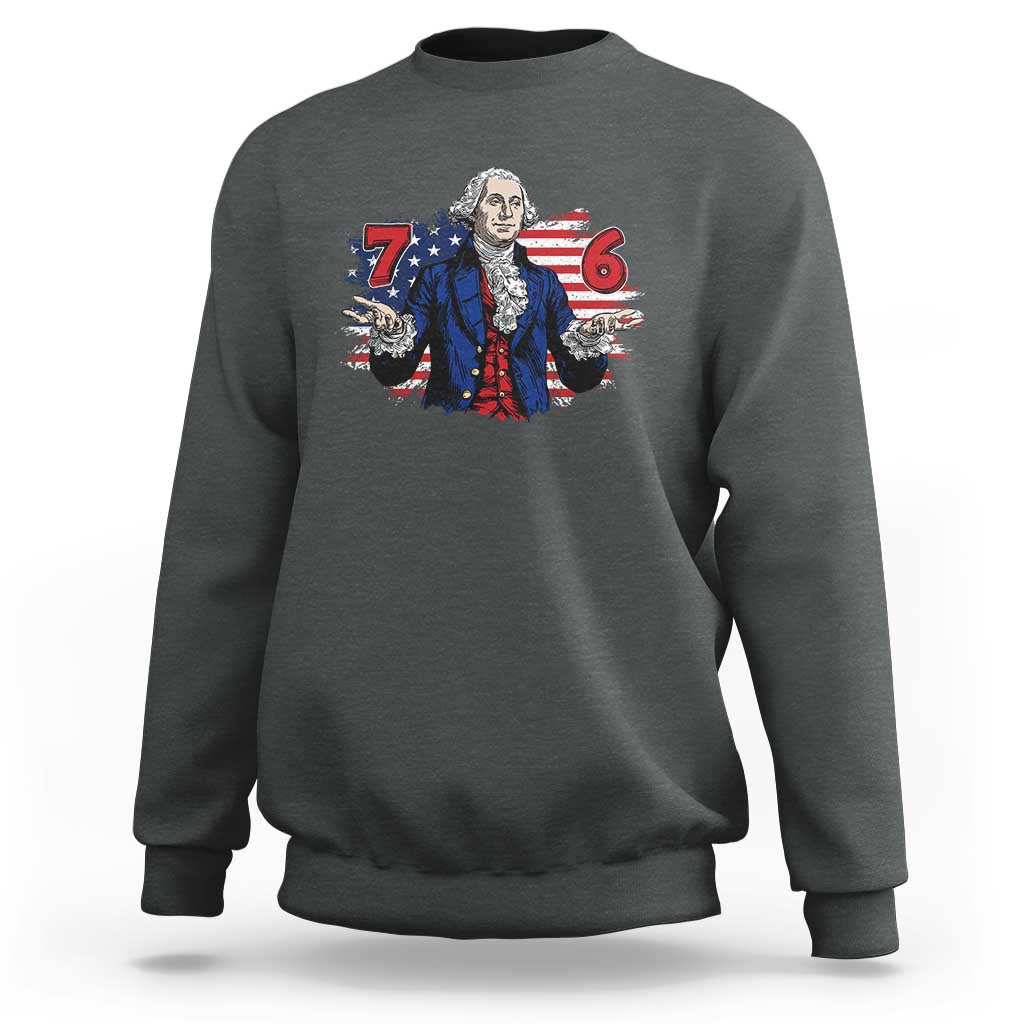 Funny George Washington 67 Sweatshirt Six Seven Meme Gen Alpha Slang - Wonder Print Shop
