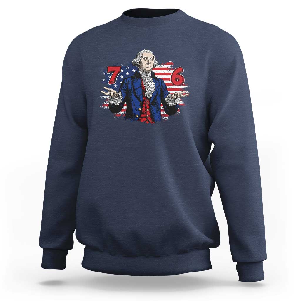 Funny George Washington 67 Sweatshirt Six Seven Meme Gen Alpha Slang - Wonder Print Shop