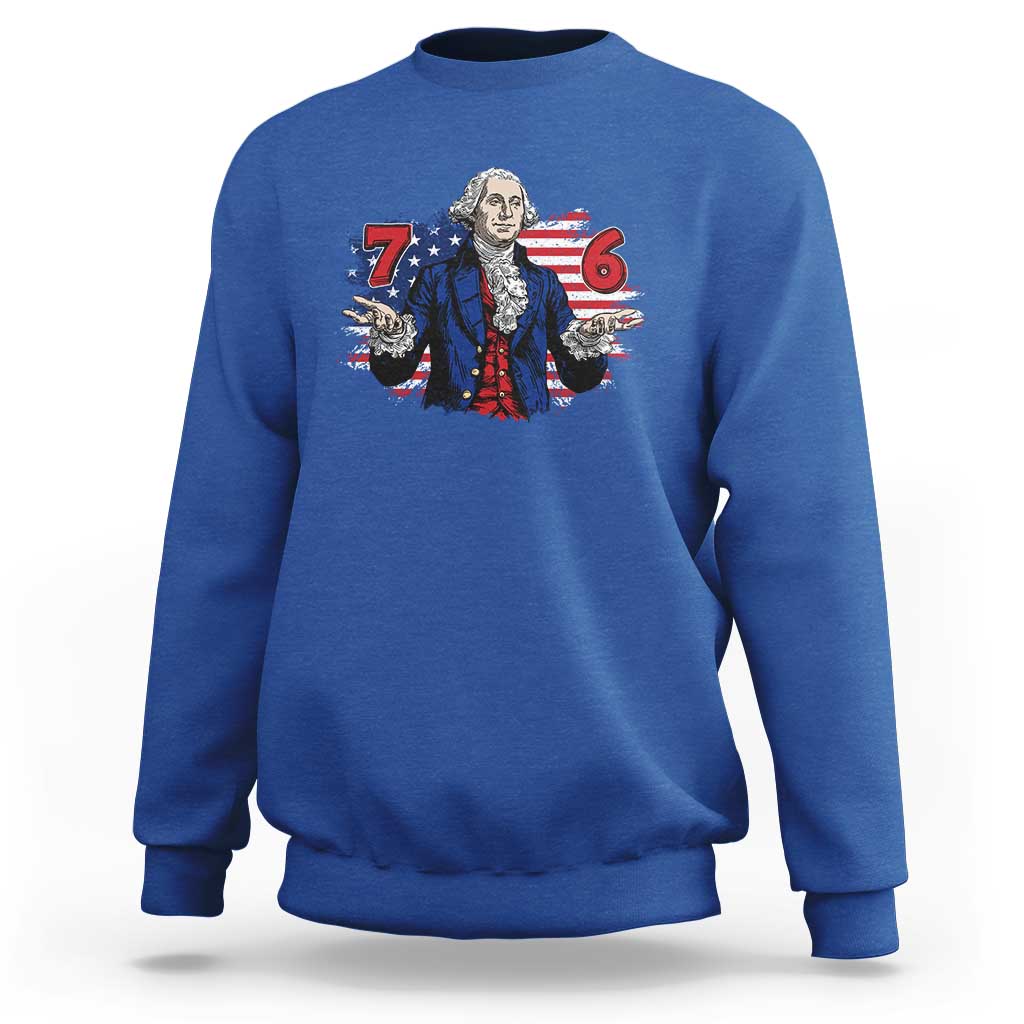 Funny George Washington 67 Sweatshirt Six Seven Meme Gen Alpha Slang - Wonder Print Shop