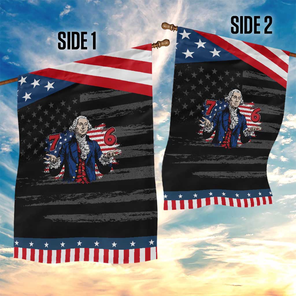 Funny George Washington 67 Patriotic Garden Flag Six Seven Meme Gen Alpha Slang