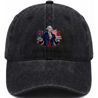Funny George Washington 67 Washed Cotton Baseball Cap Six Seven Meme Gen Alpha Slang