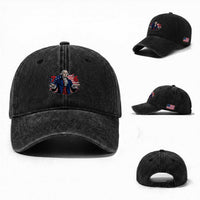 Funny George Washington 67 Washed Cotton Baseball Cap Six Seven Meme Gen Alpha Slang