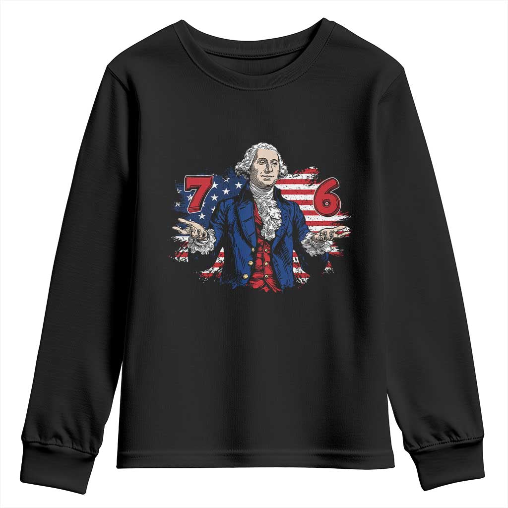 Funny George Washington 67 Youth Sweatshirt Six Seven Meme Gen Alpha Slang - Wonder Print Shop
