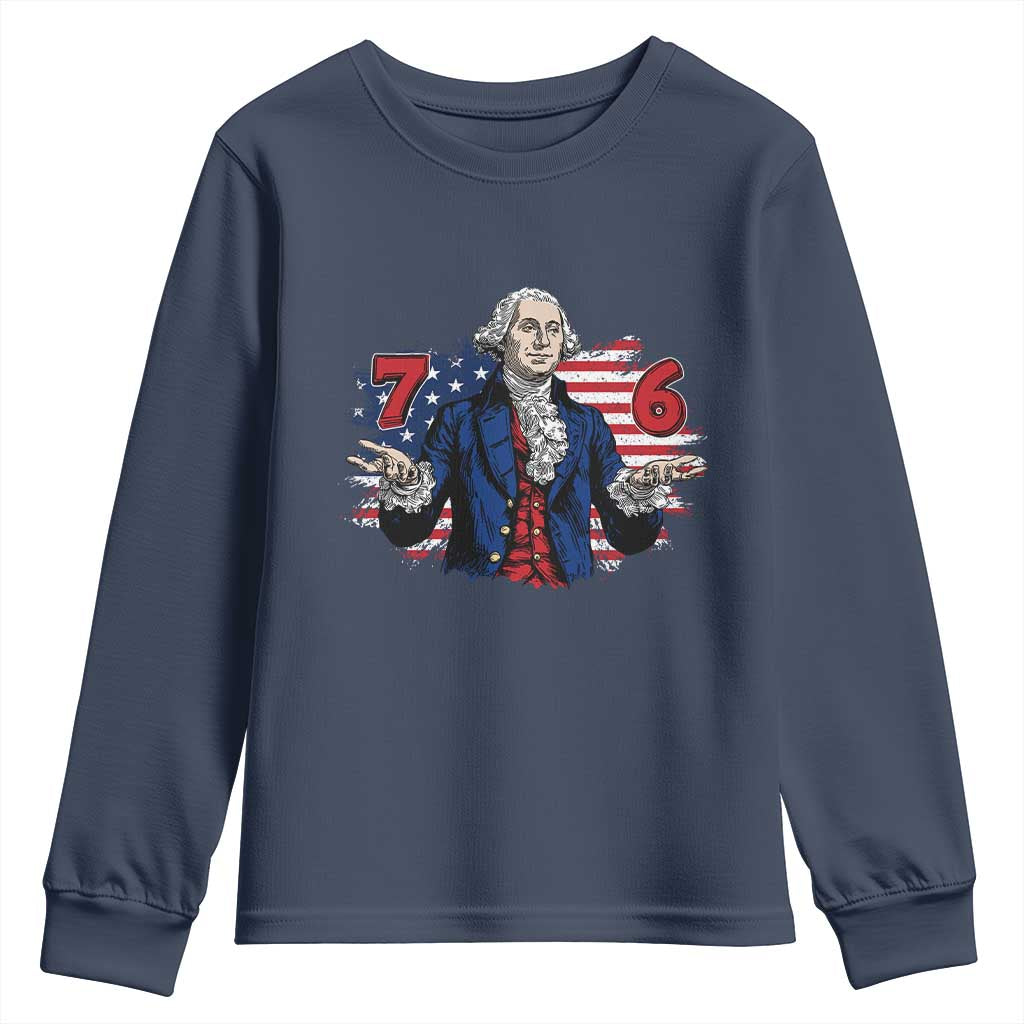 Funny George Washington 67 Youth Sweatshirt Six Seven Meme Gen Alpha Slang - Wonder Print Shop