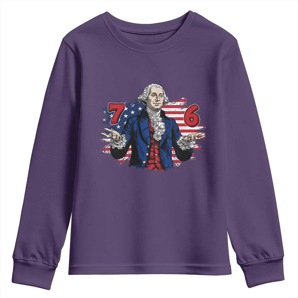 Funny George Washington 67 Youth Sweatshirt Six Seven Meme Gen Alpha Slang - Wonder Print Shop