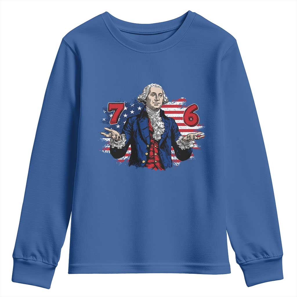 Funny George Washington 67 Youth Sweatshirt Six Seven Meme Gen Alpha Slang - Wonder Print Shop