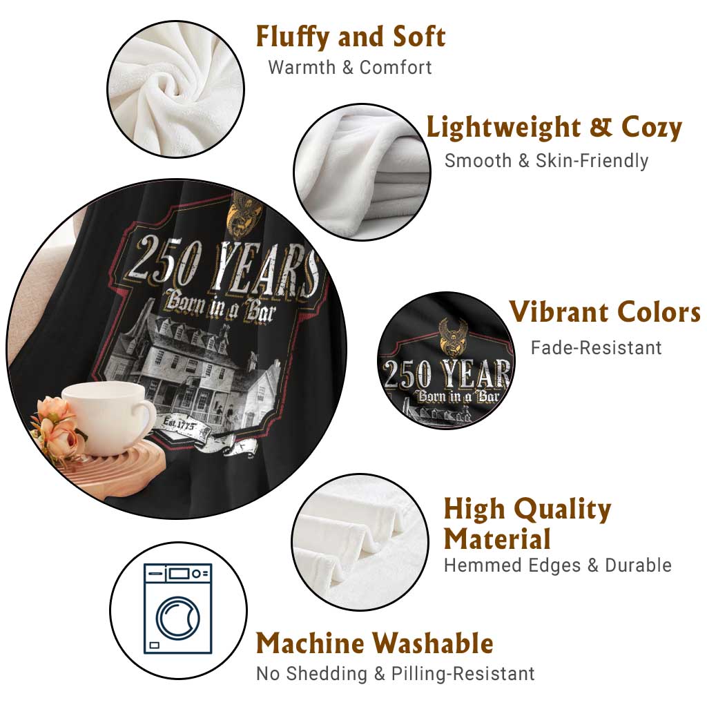 250 Years Born In A Bar Throw Blanket 250th Birthday Military - Wonder Print Shop