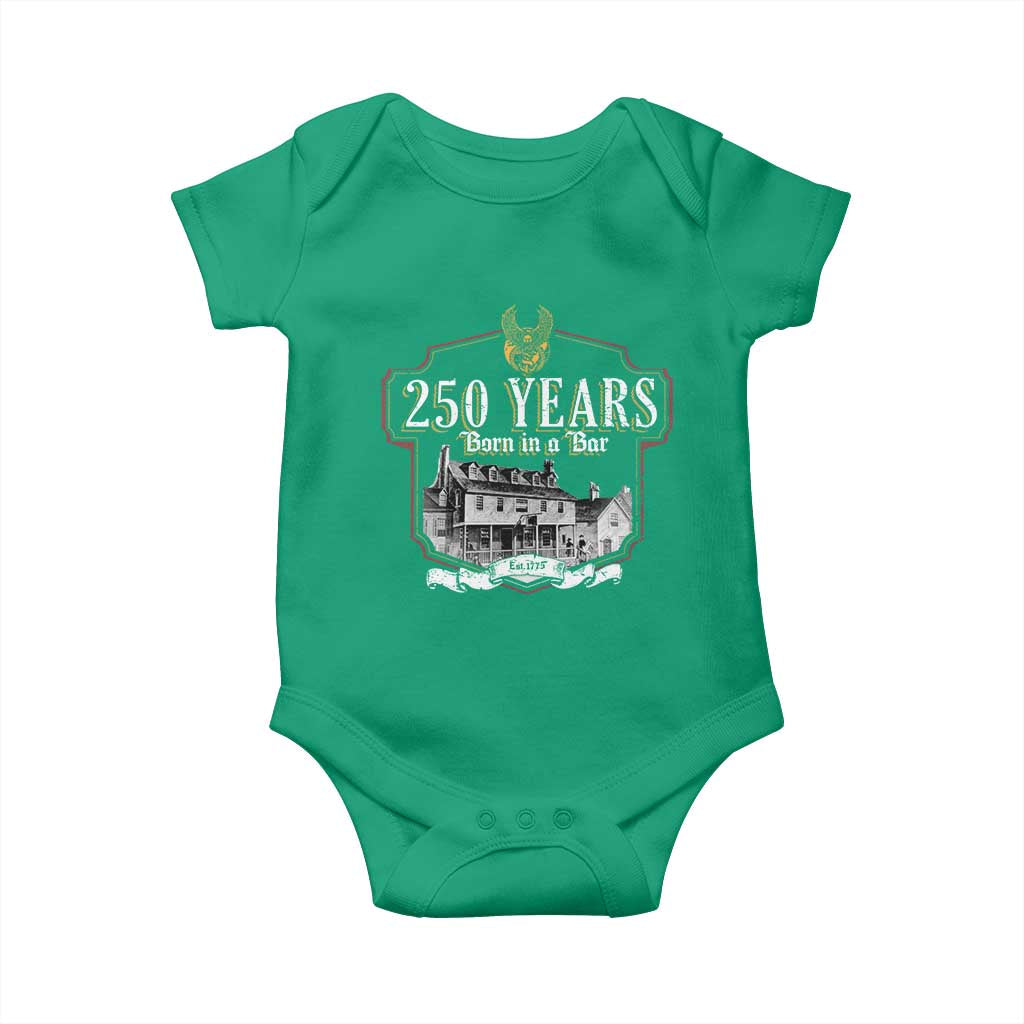 250 Years Born In A Bar Baby Onesie 250th Birthday Military - Wonder Print Shop