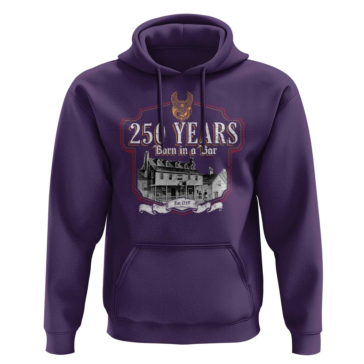 250 Years Born In A Bar Hoodie 250th Birthday Military - Wonder Print Shop