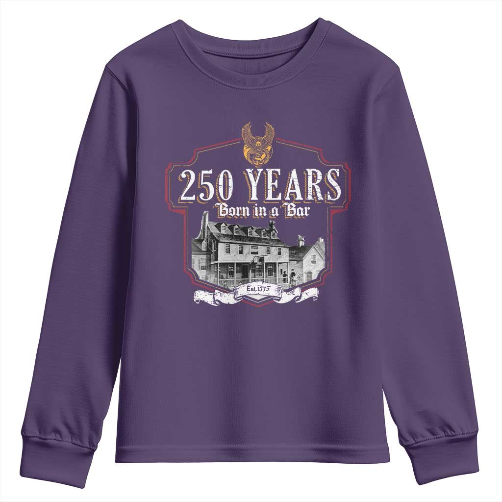 250 Years Born In A Bar Youth Sweatshirt 250th Birthday Military - Wonder Print Shop