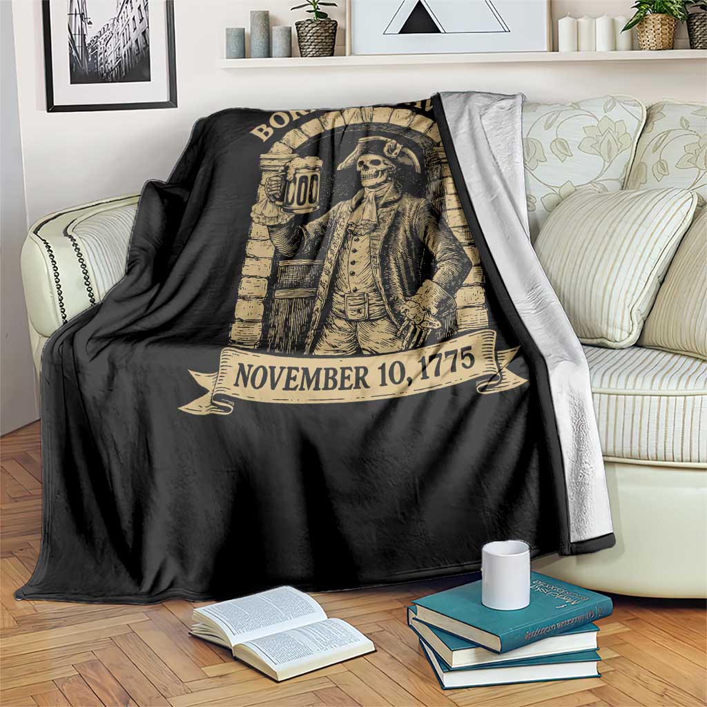 Funny Born In A Tavern Throw Blanket 250th Birthday Military - Wonder Print Shop