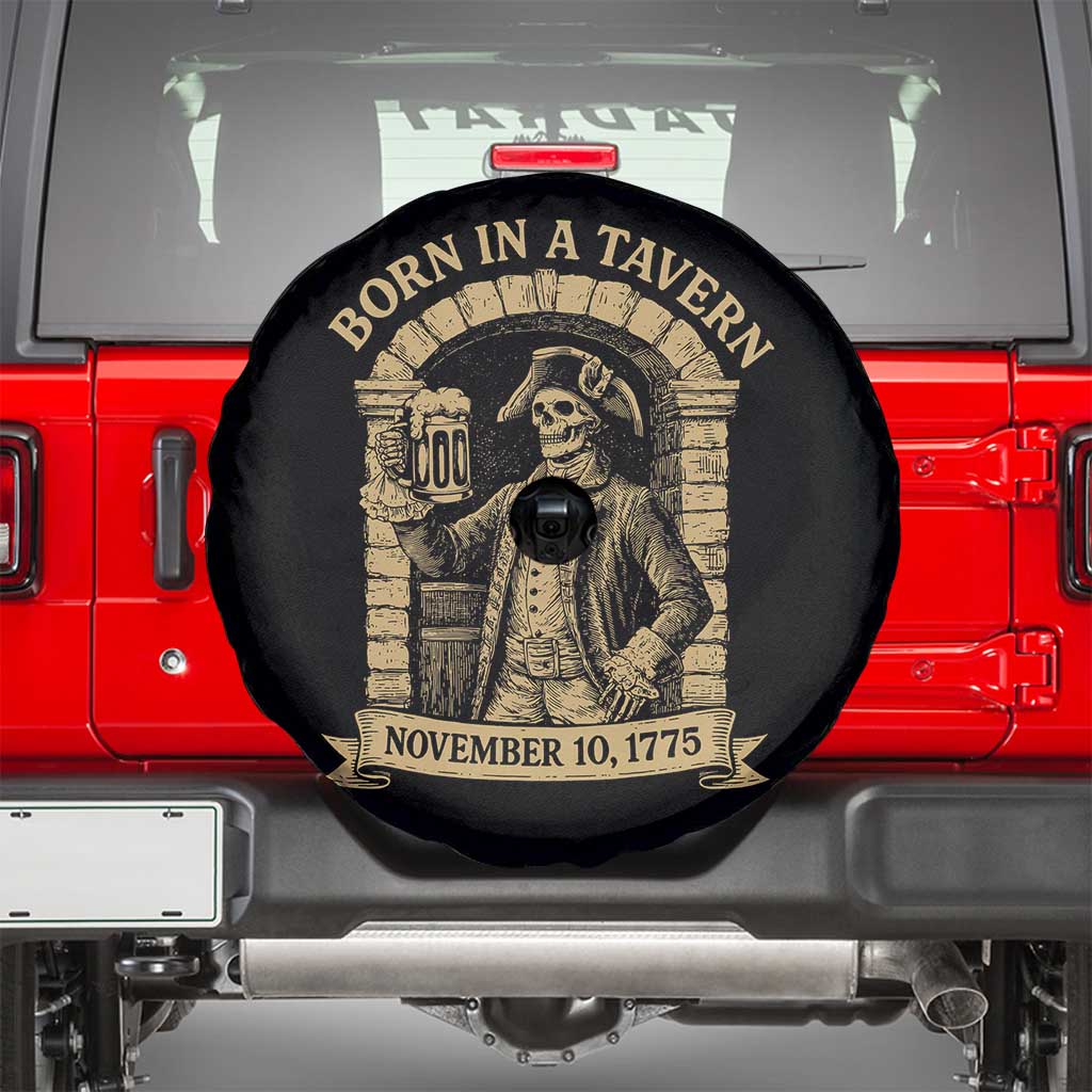 Funny Born In A Tavern Spare Tire Cover 250th Birthday Military - Wonder Print Shop