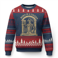 Funny Born In A Tavern Ugly Christmas Sweater 250th Birthday Military - Wonder Print Shop