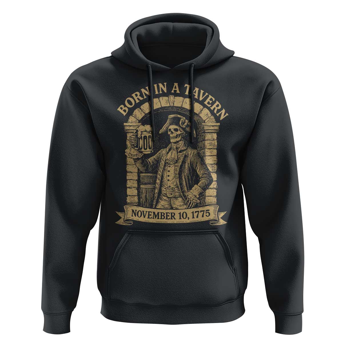 Funny Born In A Tavern Hoodie 250th Birthday Military - Wonder Print Shop