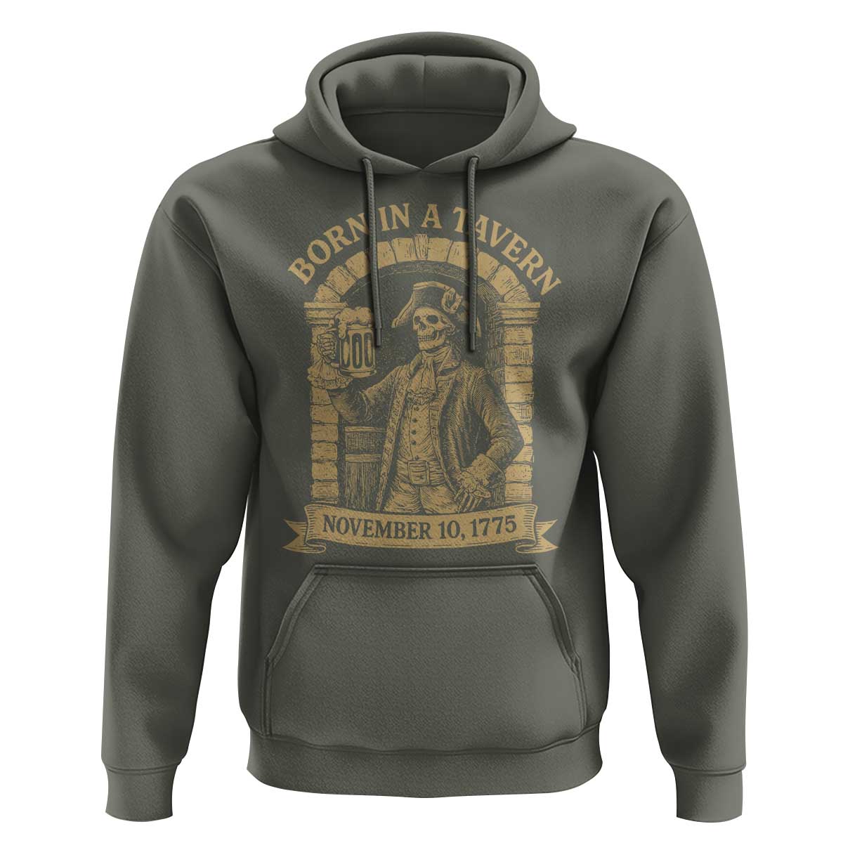 Funny Born In A Tavern Hoodie 250th Birthday Military - Wonder Print Shop