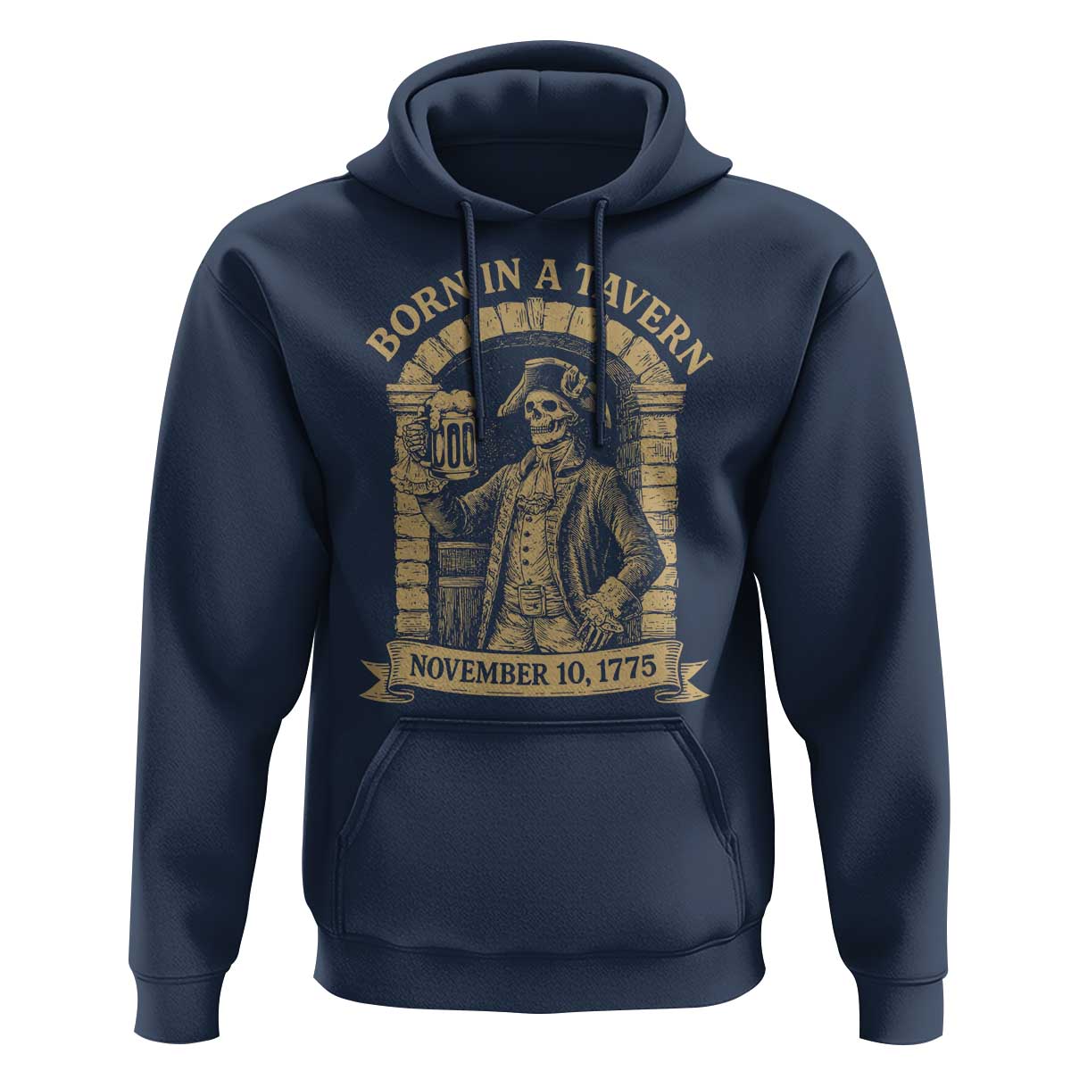 Funny Born In A Tavern Hoodie 250th Birthday Military - Wonder Print Shop