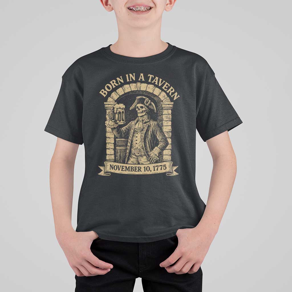 Funny Born In A Tavern T Shirt For Kid 250th Birthday Military - Wonder Print Shop