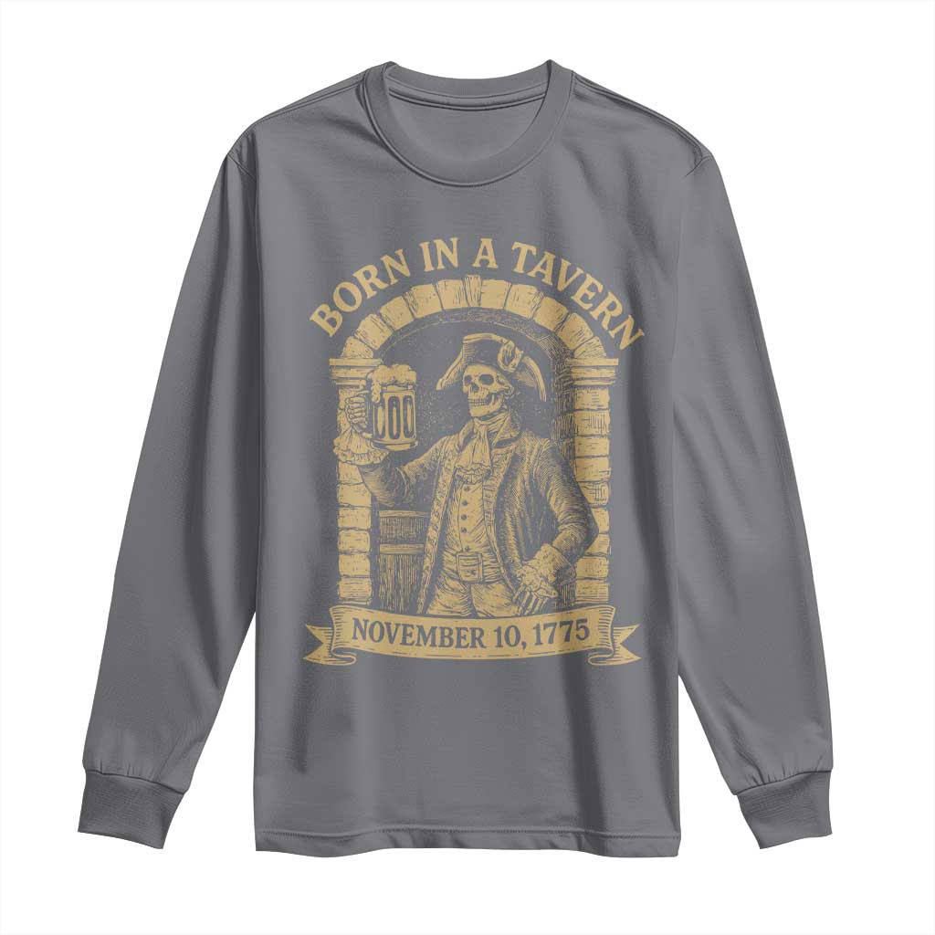 Funny Born In A Tavern Long Sleeve Shirt 250th Birthday Military - Wonder Print Shop