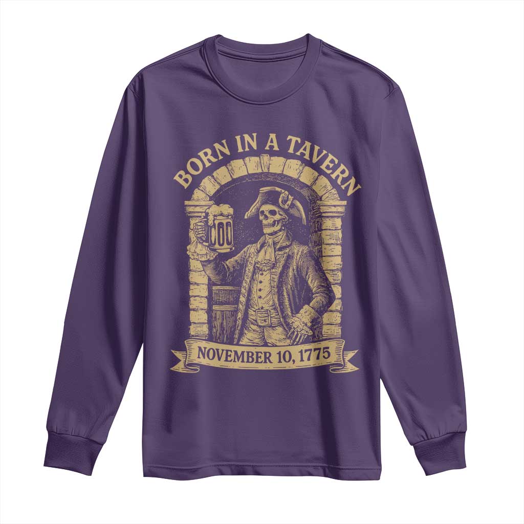 Funny Born In A Tavern Long Sleeve Shirt 250th Birthday Military - Wonder Print Shop