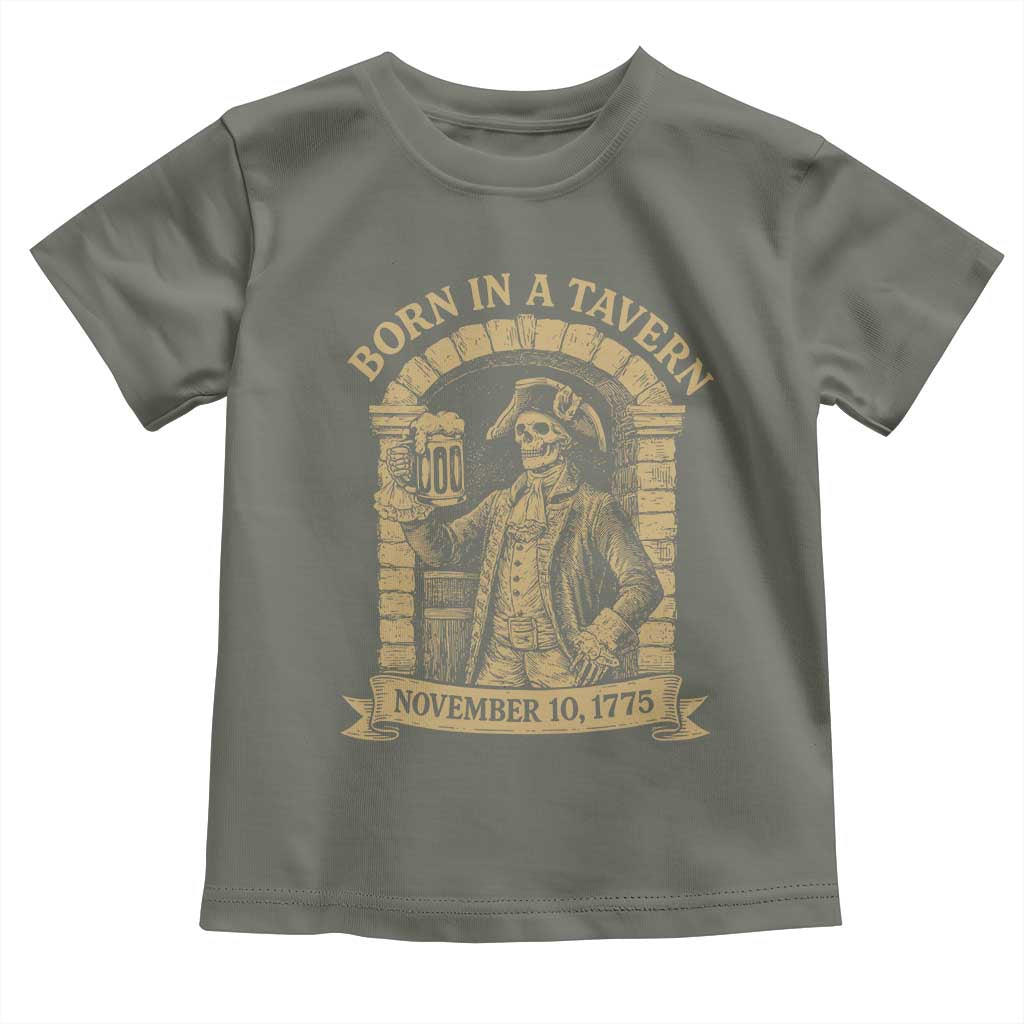 Funny Born In A Tavern Toddler T Shirt 250th Birthday Military - Wonder Print Shop