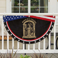 Funny Born In A Tavern Patriotic Fan Flag 250th Birthday Military