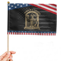 Funny Born In A Tavern Patriotic Handheld Flag 250th Birthday Military