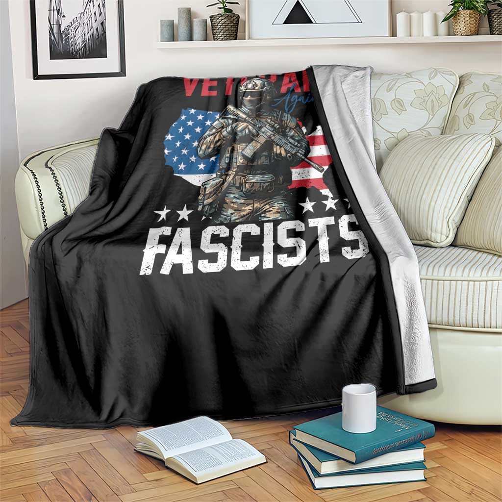 Veterans Against Fascists Throw Blanket Patriotic Soldier Vintage American Flag - Wonder Print Shop