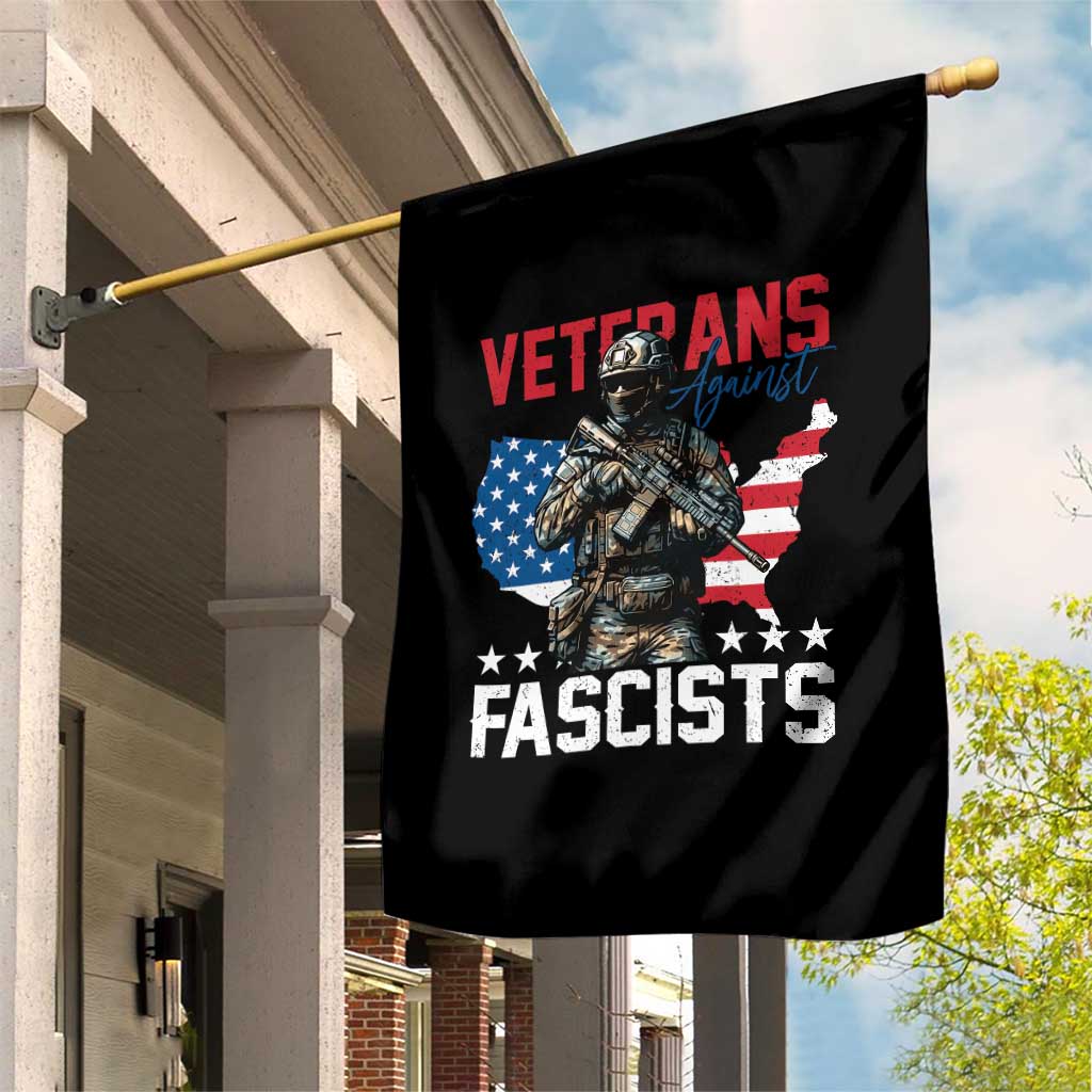 Veterans Against Fascists Garden Flag Patriotic Soldier Vintage American Flag - Wonder Print Shop