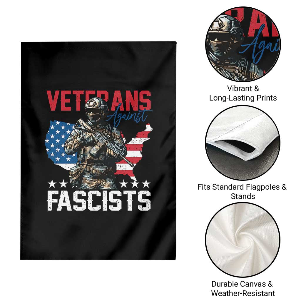 Veterans Against Fascists Garden Flag Patriotic Soldier Vintage American Flag - Wonder Print Shop
