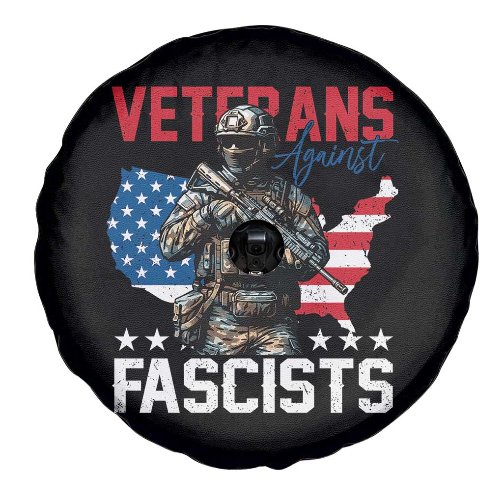 Veterans Against Fascists Spare Tire Cover Patriotic Soldier Vintage American Flag - Wonder Print Shop