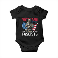Veterans Against Fascists Baby Onesie Patriotic Soldier Vintage American Flag - Wonder Print Shop